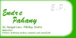 endre pahany business card