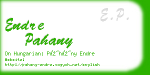 endre pahany business card